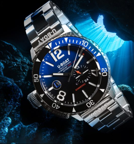 U-BOAT WATCH SOMMERSO CERAMIC BLUE/MT REF. 9519/MT
