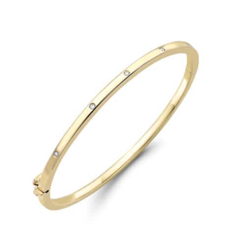 9ct. Yellow Gold Diamond Bangle