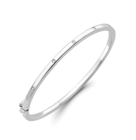 9ct. White Gold Diamond Bangle