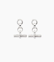 Load image into Gallery viewer, Tilly Sveaas Silver T-Bar Drop Earrings
