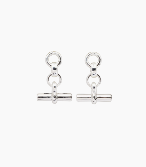 Tilly Sveaas Silver T-Bar Drop Earrings