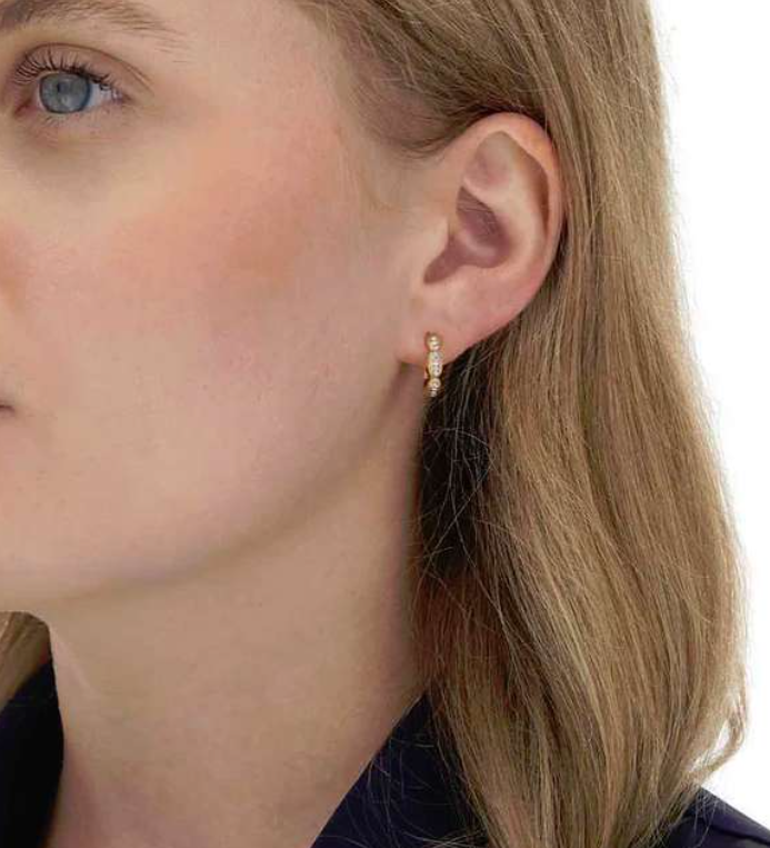 Nanis - 18ct Gold Libera Diamond Huggies