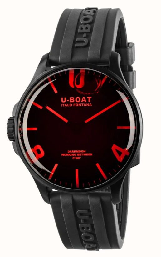U-BOAT DARKMOON DARKMOON RED GLASS PVD CODE 8466/D