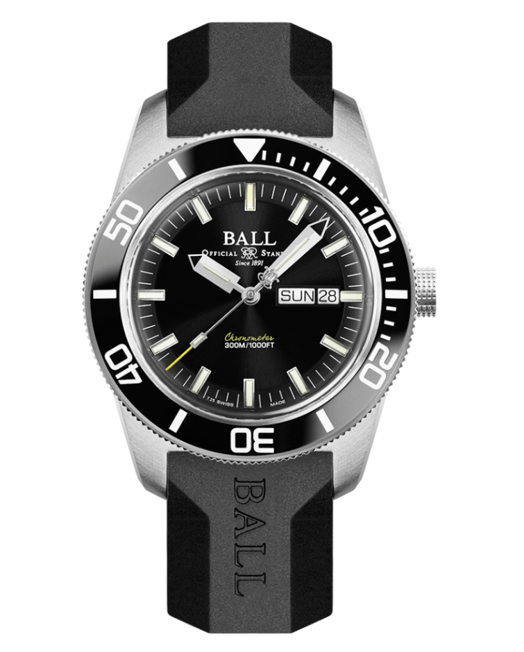 Engineer Master II | Skindiver Heritage | Black Dial | Rubber Strap | DM3308A-PCJ-BK | Ball Watches for sale by Hooper Bolton UK