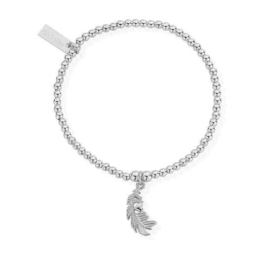 Chlobo | Cute Charm Heart In Feather Silver Bracelet | SBCC596 | by Hooper Bolton