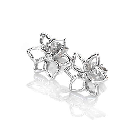 Hot Diamonds Amulet Flower Silver Earrings | DE711 | by Hooper Bolton