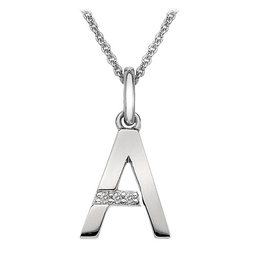 Hot Diamonds Letter A Silver Pendant | DP401 | by Hooper Bolton