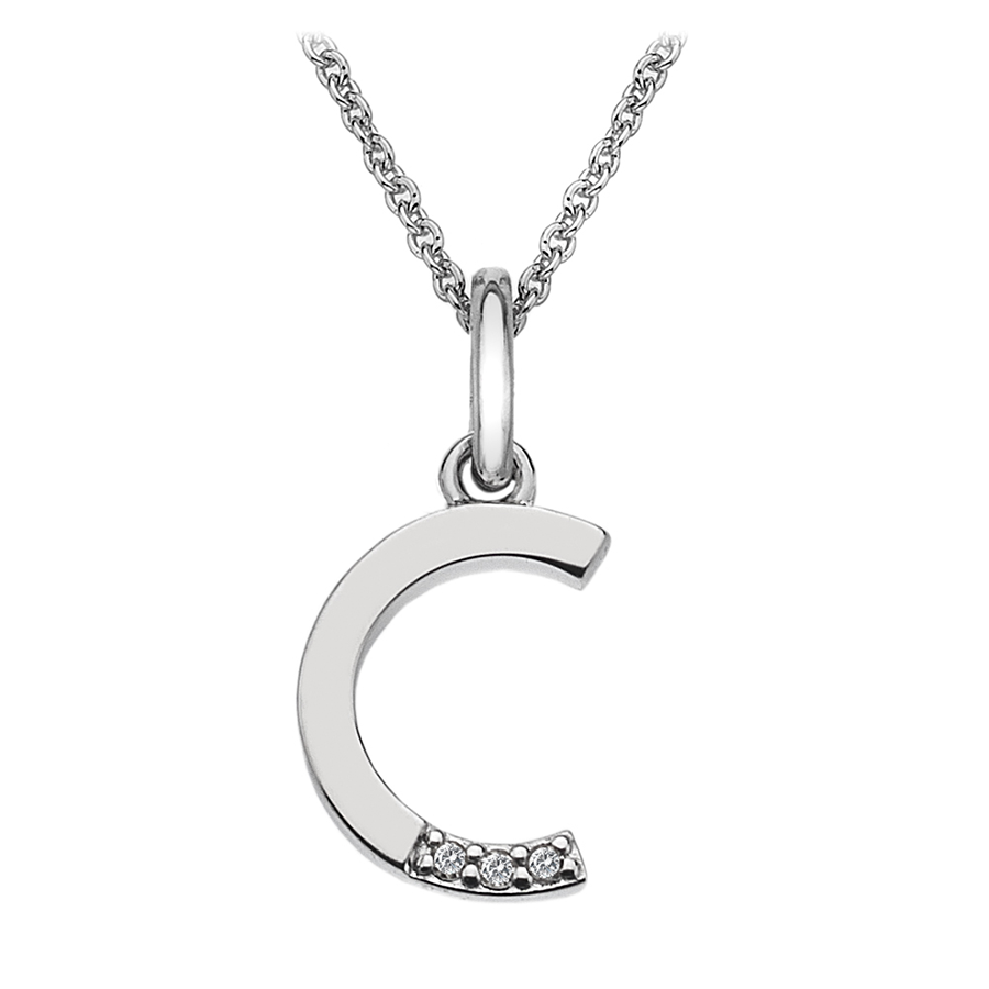 Hot Diamonds Letter C Silver Pendant | DP403 | by Hooper Bolton