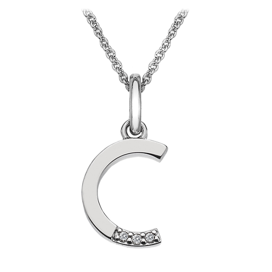 Hot Diamonds Letter C Silver Pendant | DP403 | by Hooper Bolton