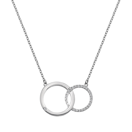 Hot Diamonds Striking Circle Silver Necklace | DN127 | by Hooper Bolton