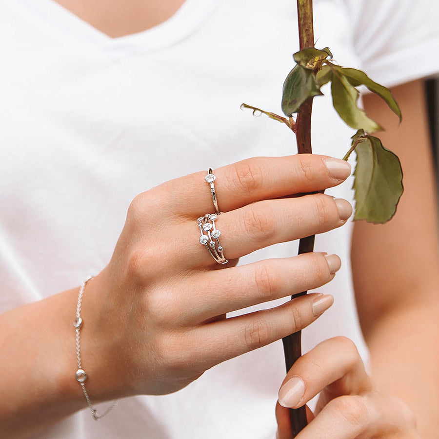 Hot Diamonds Tender Statement Silver Ring | DR207 | by Hooper Bolton