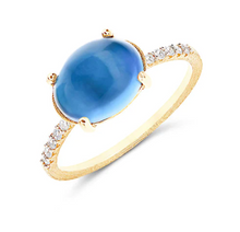 Load image into Gallery viewer, Nanis - &quot;AZURE&quot; GOLD, DIAMONDS AND LONDON BLUE TOPAZ RING (LARGE) | Hooper Bolton
