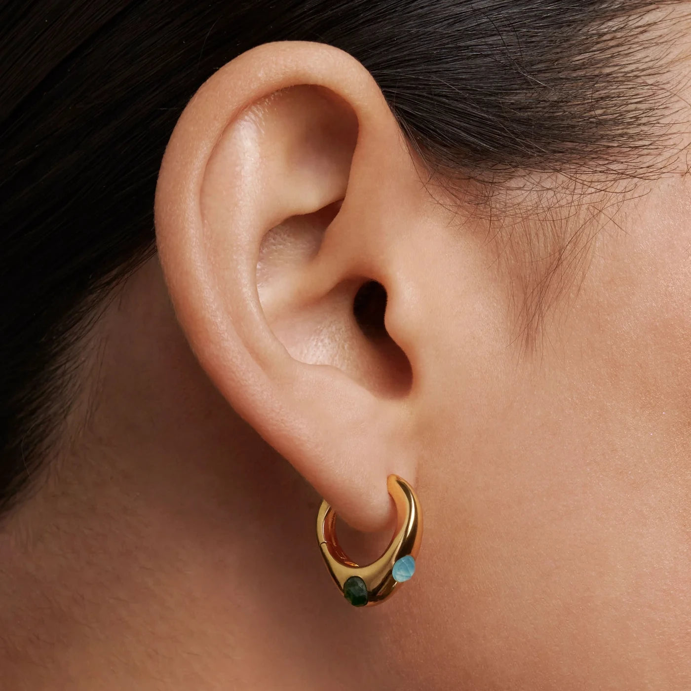 PDPAOLA | Coral Hoops Earrings | AR01-B73 | designer earrings by Hooper Bolton