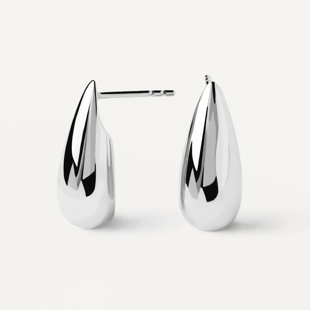 PDPAOLA | Large Sugar Silver Hoops Earrings | AR02-881 | designer earrings by Hooper Bolton