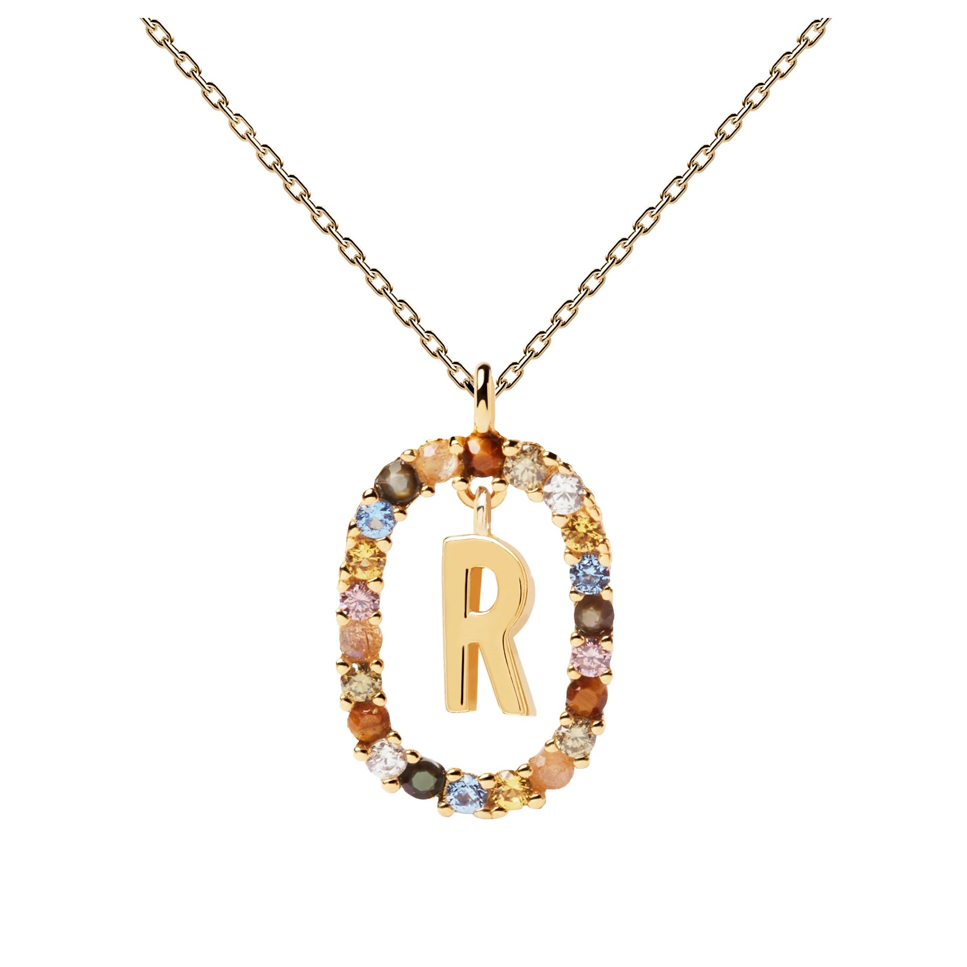 PDPAOLA | Letter R Necklace | CO01-277 | designer necklaces by Hooper Bolton
