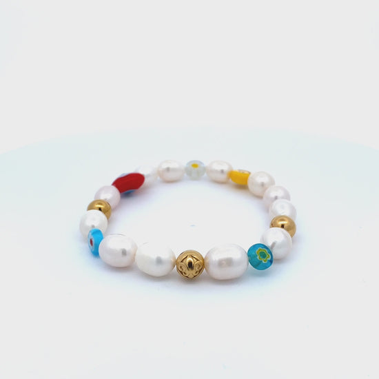 Nialaya | Men's Smiley Face Pearl Bracelet | MCHCO_608 | Hooper Bolton