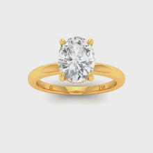 Load and play video in Gallery viewer, CERTIFIED 18ct YELLOW GOLD LAB GROWN DIAMOND OVAL CUT ENGAGEMENT RING WITH HIDDEN HALO 1.00ct
