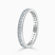 Load image into Gallery viewer, 18ct White Gold 2.75mm Princess Cut Channel Set Full Eternity Ring
