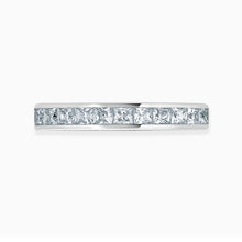 Load image into Gallery viewer, 18ct White Gold 2.75mm Princess Cut Channel Set Full Eternity Ring
