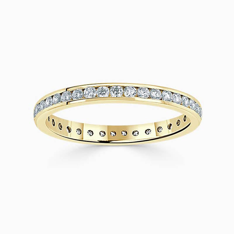18ct Yellow Gold 2.25mm Round Brilliant Channel Set Full Eternity Ring