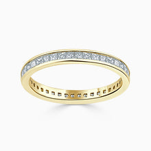 Load image into Gallery viewer, 18ct Yellow Gold 2.75mm Princess Cut Channel Set Full Eternity Ring
