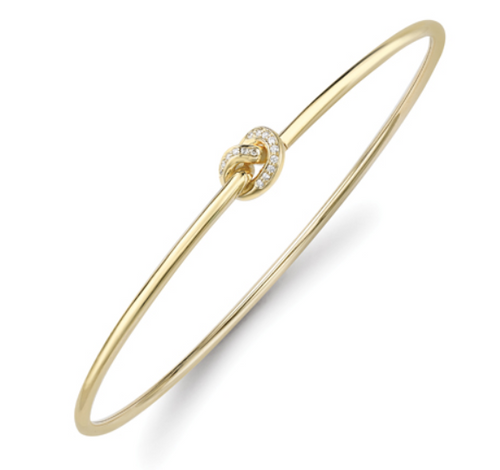 Bespoke Handmade Jewellery | 18ct Gold Diamond Knot Bangle