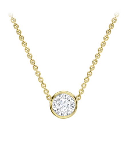 Bespoke Handmade Jewellery | 18ct Gold Rubover Diamond Necklace