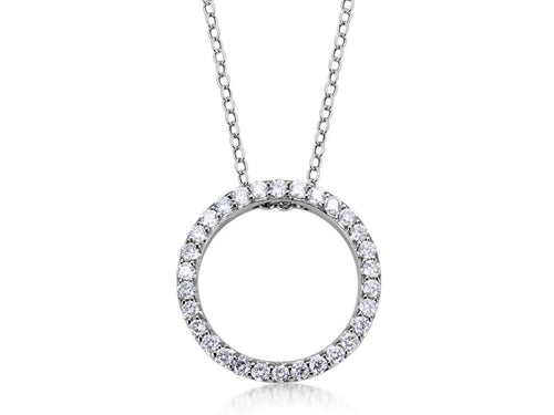 Bespoke Handmade Jewellery | 18ct White Gold Circle of Life Diamond pendant 0.40ct
