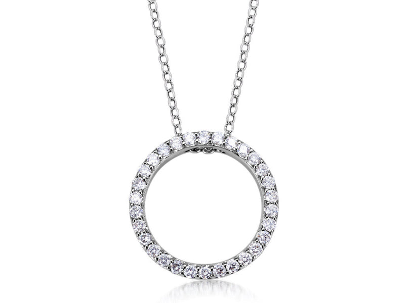 Bespoke Handmade Jewellery | 18ct White Gold Circle of Life Diamond pendant 0.40ct