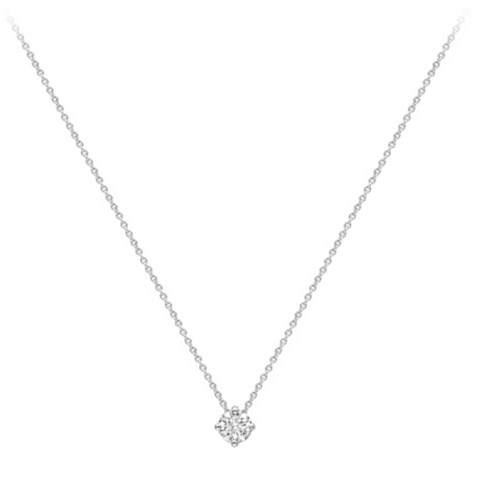 Bespoke Handmade Jewellery | 18ct White Gold Rubover Diamond Necklace