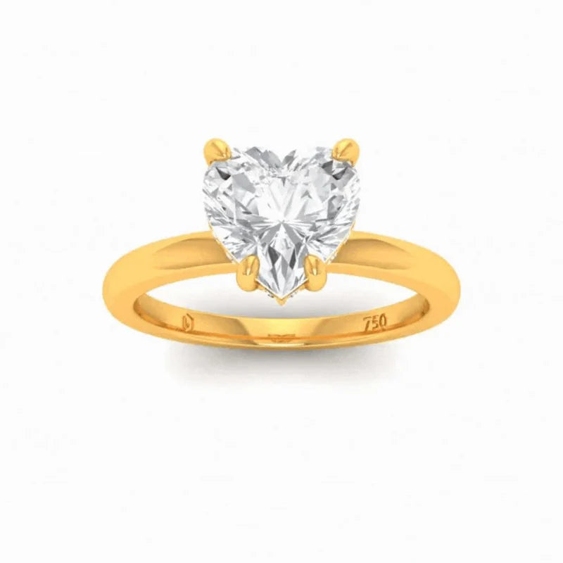 CERTIFIED 18ct GOLD HEART DIAMOND HIDDEN HALO ENGAGEMENT RING 1.00ct