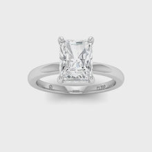 Load and play video in Gallery viewer, CERTIFIED PLATINUM LAB GROWN DIAMOND RADIANT CUT  ENGAGEMENT RING WITH HIDDEN HALO 1.20ct
