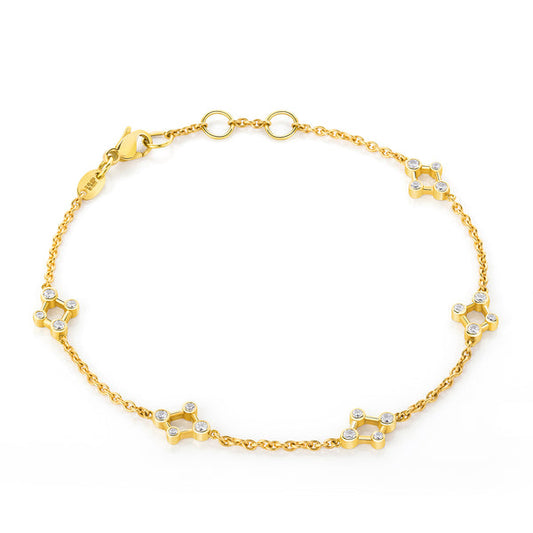 Alexander Davis 18ct Yellow Gold Atomic Infinity Diamond Bracelet