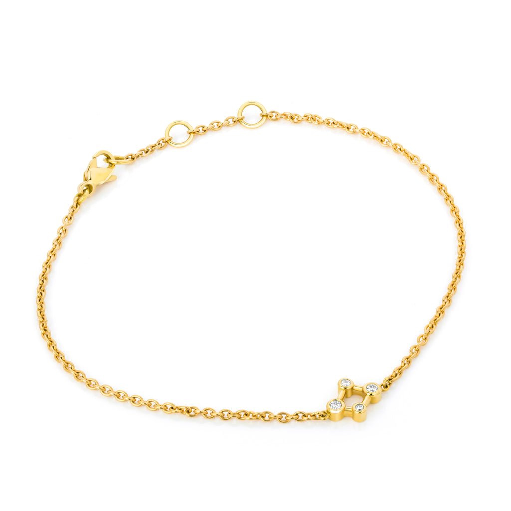 Alexander Davis 18ct Yellow Gold Atomic Micro Diamond Bracelet
