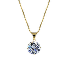 Load image into Gallery viewer, CARAT LONDON HAZEL FOUR PRONG ROUND PENDANT &amp; NECKLACE YELLOW GOLD
