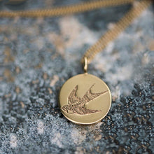 Load image into Gallery viewer, Catherine Zoraida GOLD SWALLOW DISC PENDANT
