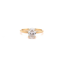 Load image into Gallery viewer, CERTIFIED 18ct YELLOW GOLD LAB GROWN DIAMOND OVAL CUT ENGAGEMENT RING WITH HIDDEN HALO 1.00ct
