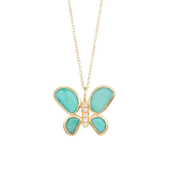 Catherine Zoraida CHRYSOPRASE POLKI BUTTERFLY PENDANT