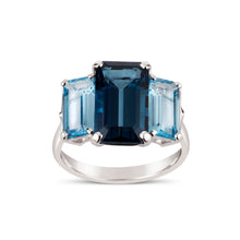 Load image into Gallery viewer, Dinny Hall TRINNY TRILOGY LONDON BLUE TOPAZ AND SWISS BLUE TOPAZ RING
