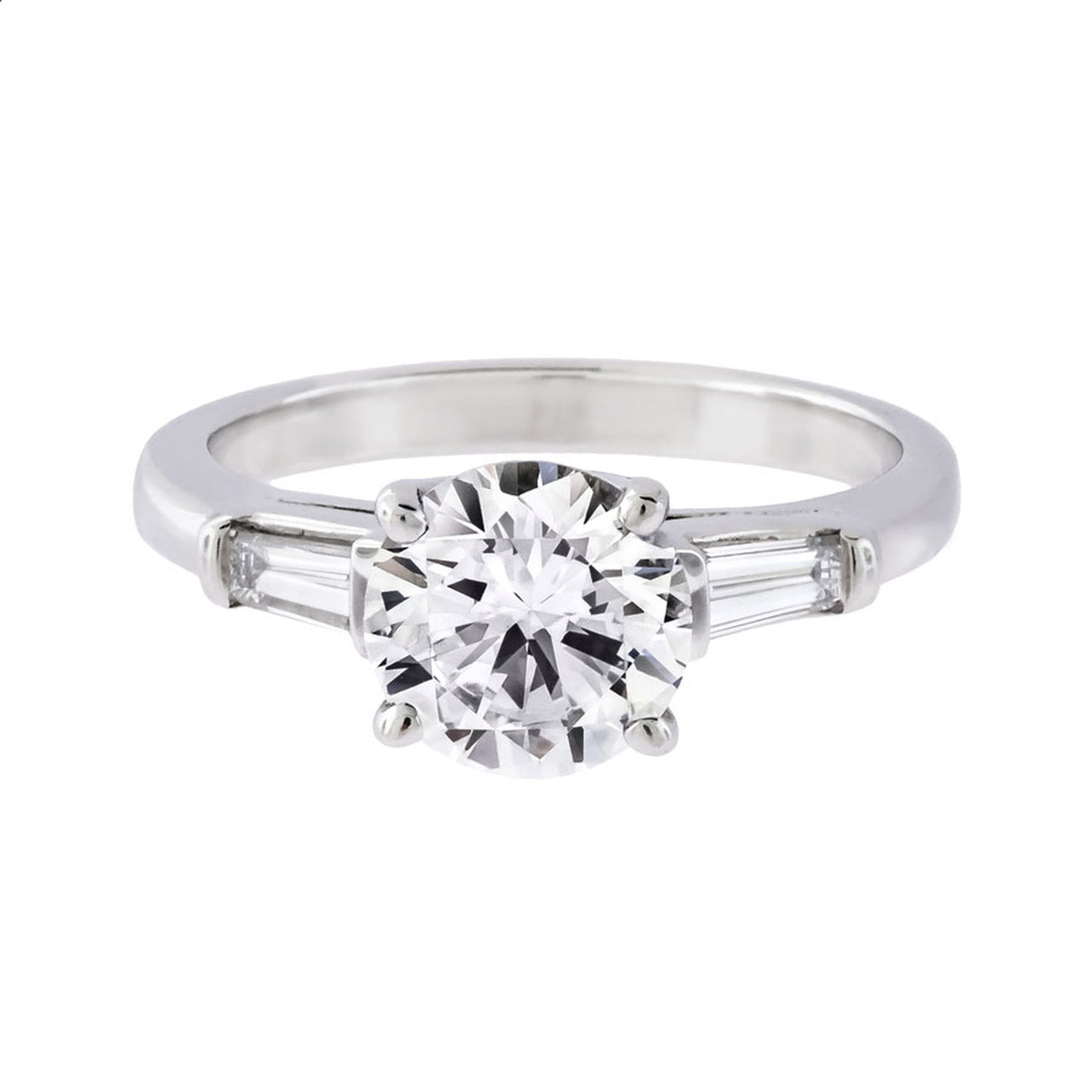Brilliant Cut Diamond Engagement Ring with Baguettes (Original rrp £3,950)