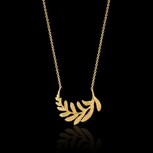 Catherine Zoraida GOLD FERN HOOP NECKLACE