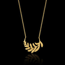 Load image into Gallery viewer, Catherine Zoraida GOLD FERN HOOP NECKLACE
