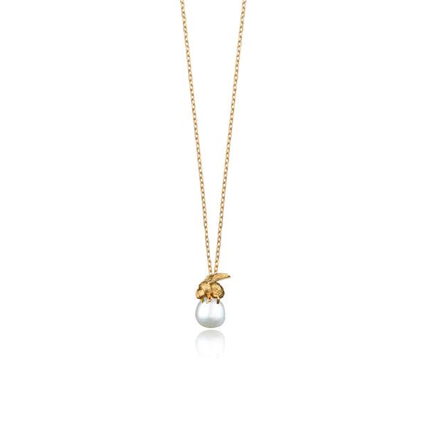 Catherine Zoraida GOLD HONEYBEE AND MOONLIGHT PEARL PENDANT