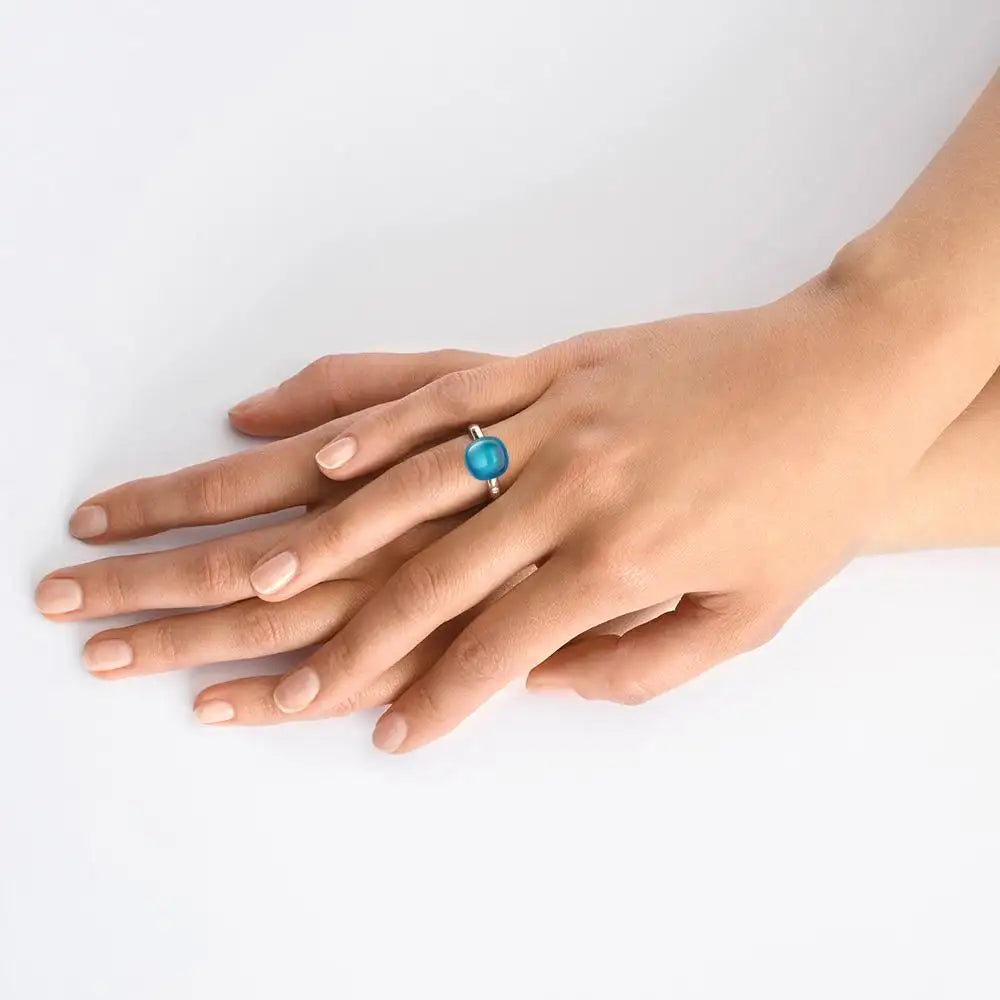 BIGLI - MINI SWEETY - London Blue Topaz and Mother of Pearl