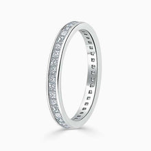 Load image into Gallery viewer, Platinum 2.50mm Princess Cut Channel Set Full Eternity Ring
