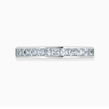 Load image into Gallery viewer, Platinum 2.50mm Princess Cut Channel Set Full Eternity Ring
