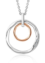 Load image into Gallery viewer, Clogau Ripples Double Hoop White Topaz Pendant
