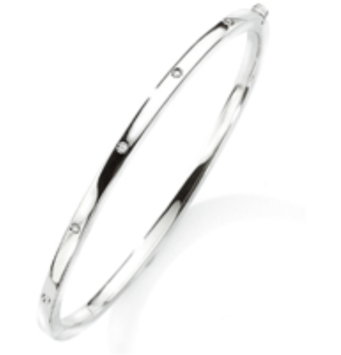 9ct. White Gold Diamond Bangle