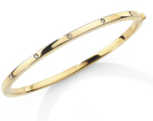 9ct. Yellow Gold Diamond Bangle