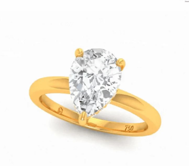 CERTIFIED 18ct GOLD PEAR DIAMOND HIDDEN HALO ENGAGEMENT RING 1.50ct